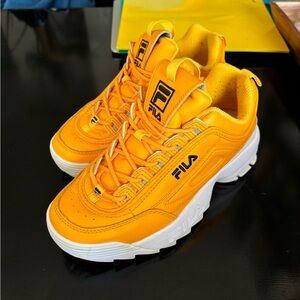 Women FILA Sneakers Platform Yellow Like New